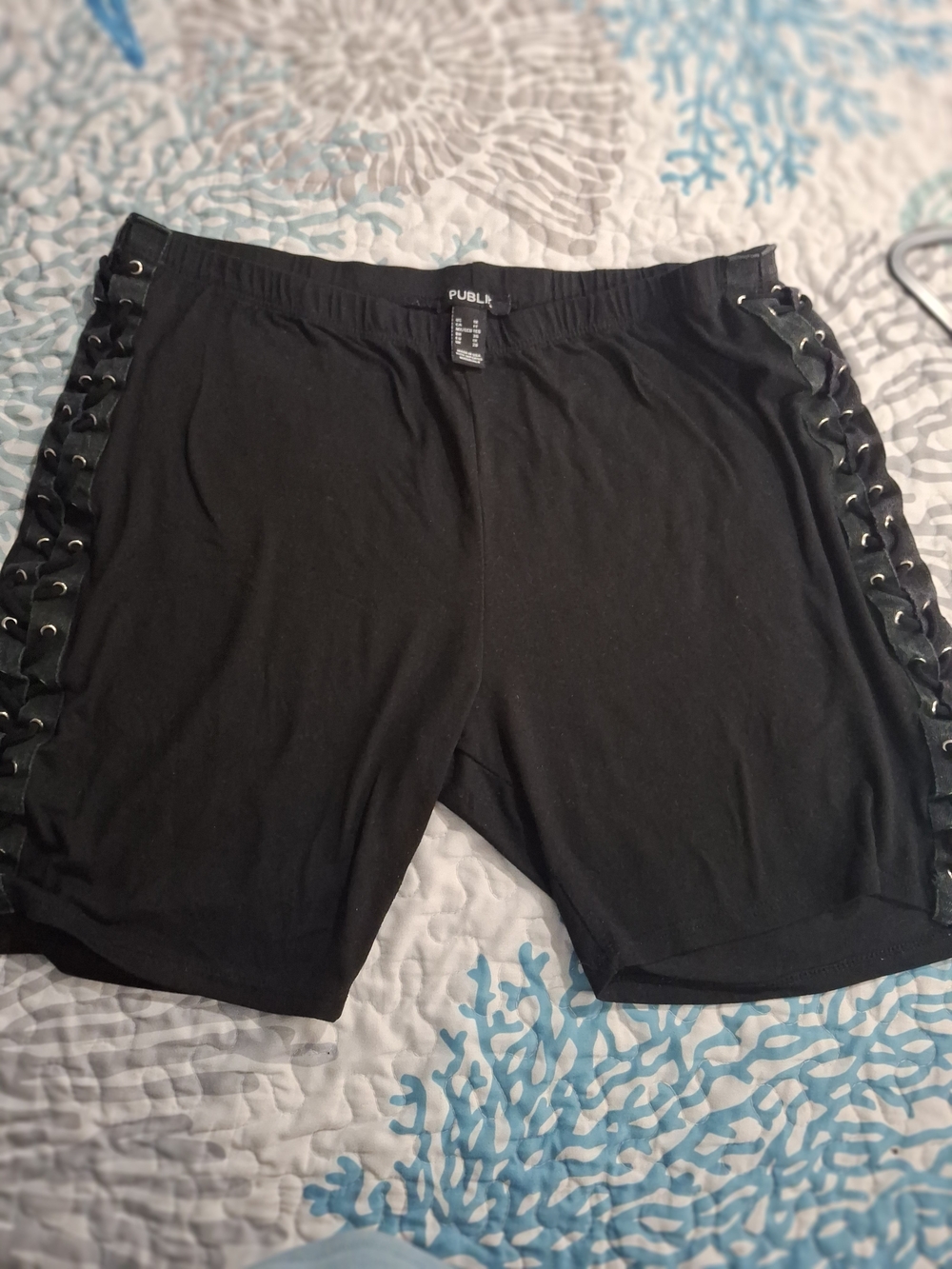 PUBLISH Black Lace-Up Side Detail Women's Shorts